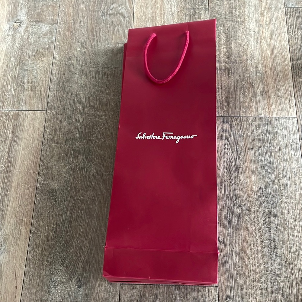 NEW Salvatore Ferragamo Tie Box and Bag